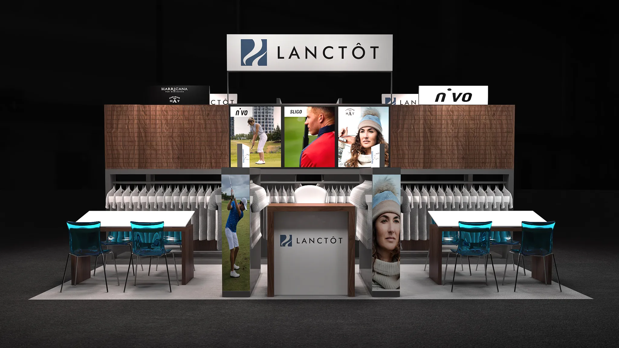 20x20 Island booth design by Reaction Space